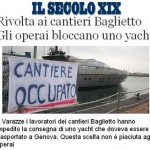 Varazze Cantieri Baglietto Gli operai bloccano uno yacht